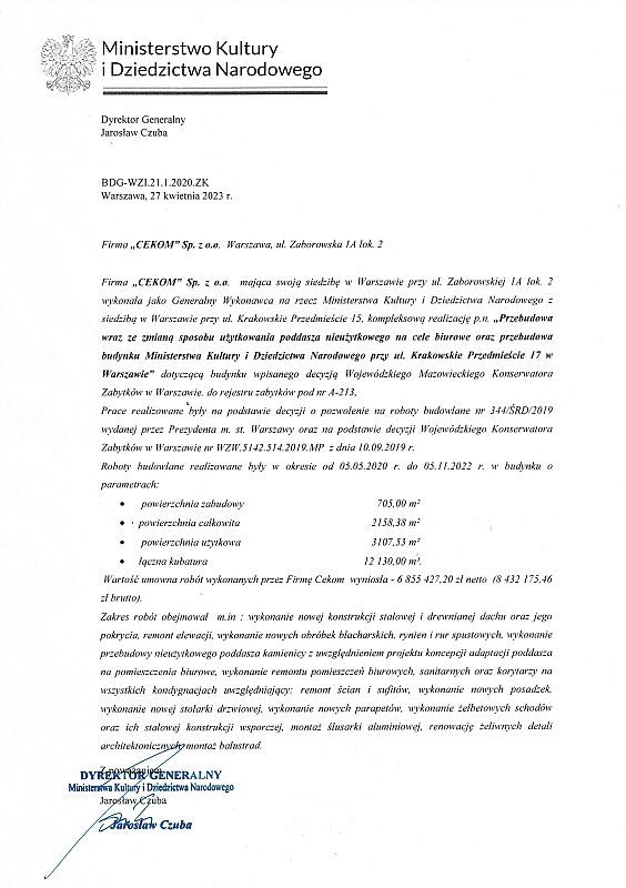 Ministerstwo Kultury i Dziedzictwa Narodowego